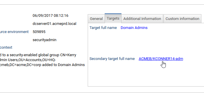 Analytics reports on Active Directory events snapshot image