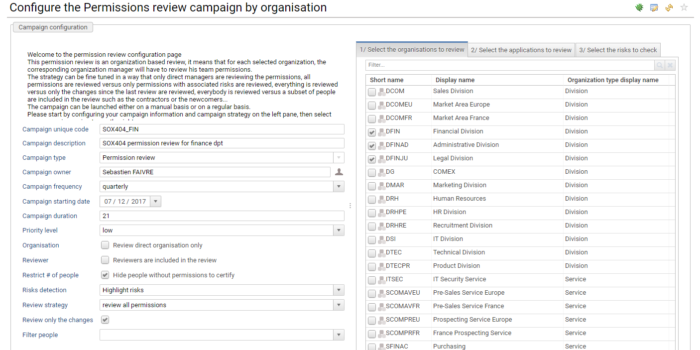 Access certification – Campaign manager snapshot image