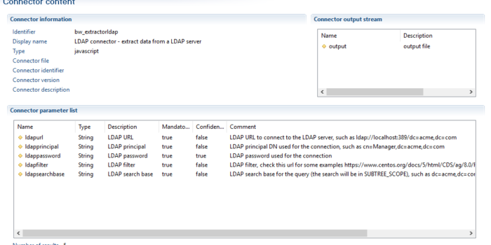 LDAP connector – extract data from a LDAP server snapshot image